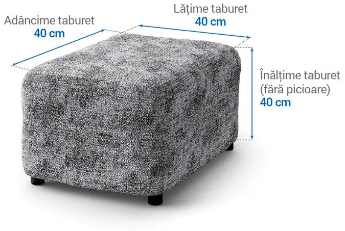 Huse bielastice MARMO gri taburet (40 x 40 x 40 cm)