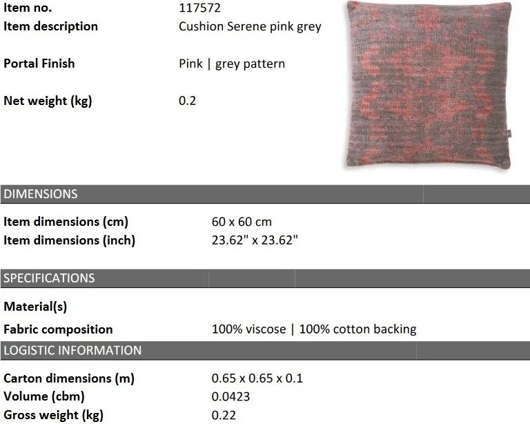 Perna decorativa design LUX Serene 60x60cm