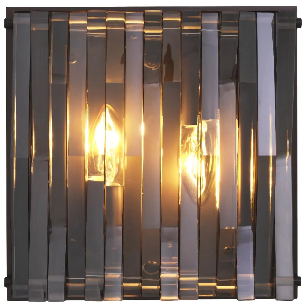 Aplica de perete cu aspect arhitectural Nuvola S bronz/ fumuriu