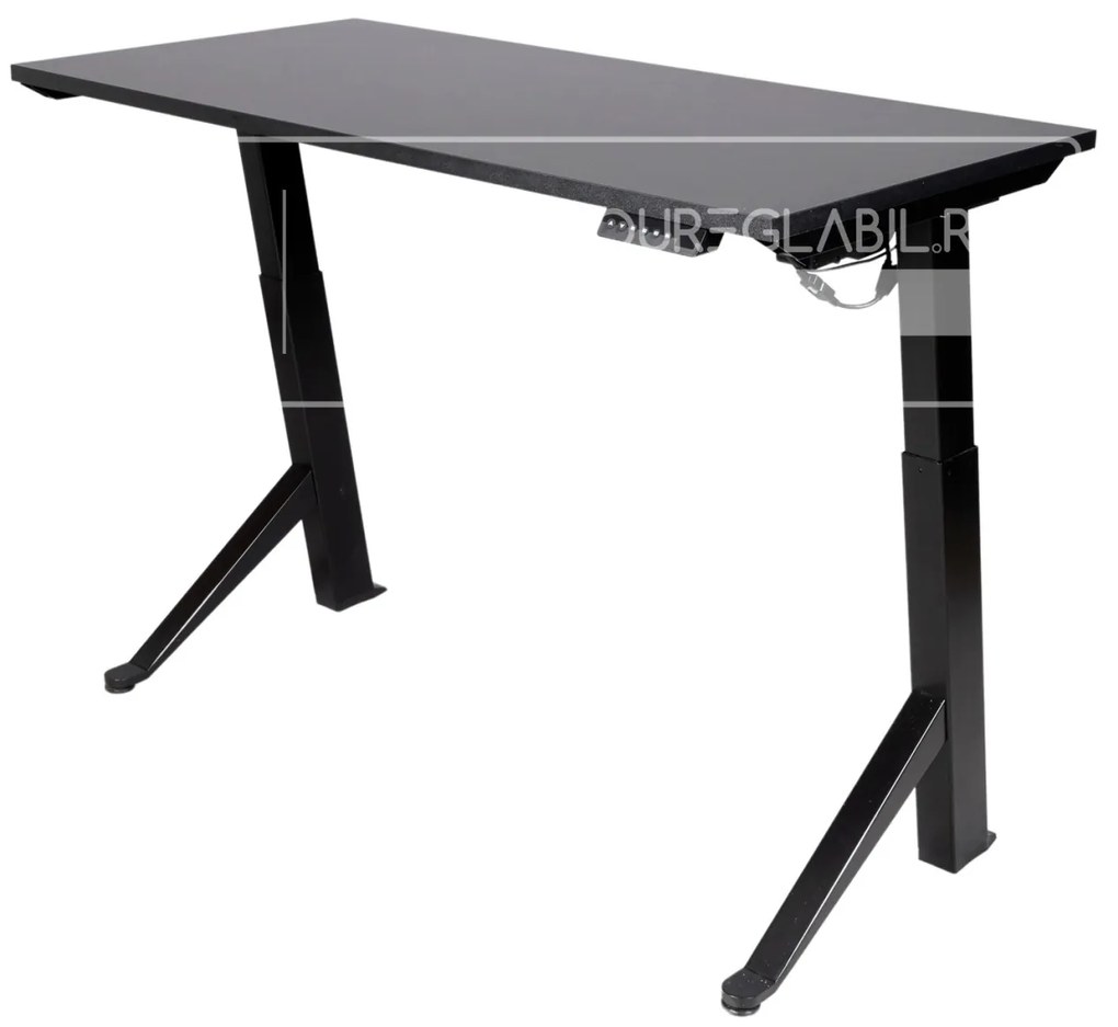Birou reglabil electric TerrA2Y Black-cadru in Y / profil cadru negru (Dimensiune blat: 137x67 cm, Culoare blat: Negru 25mm)