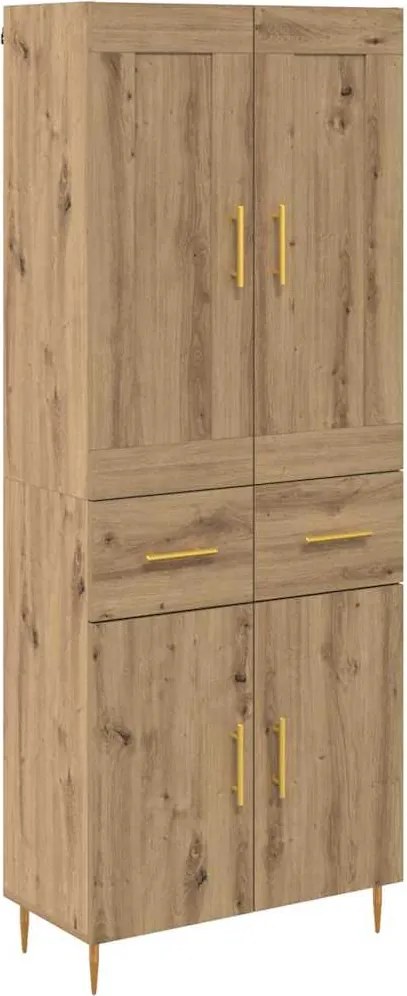 vidaXL Bufet Stejar Artizanal 69,5 x 34 x 180 cm Lemn compozit