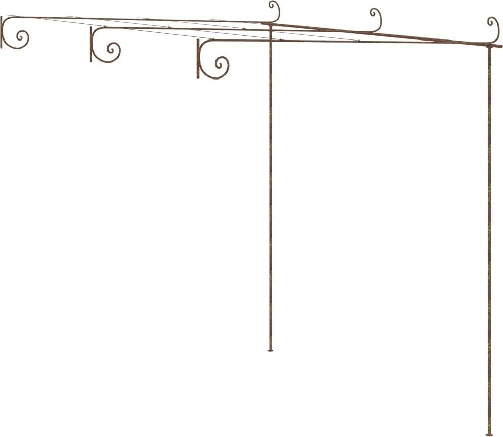 vidaXL Pergolă de grădină, maro antic, 3x3x2,5 m, fier