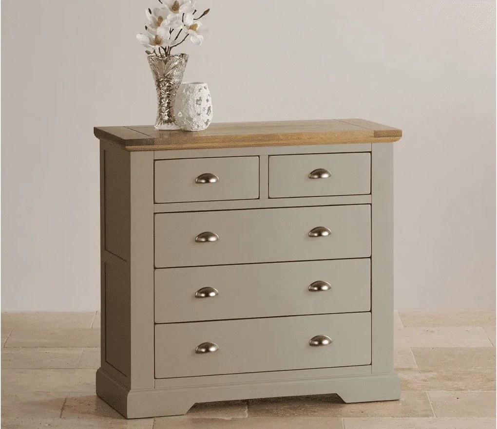 Comodă lemn masiv gri Ives Personalizabilă, 96 × 42 × 91 cm