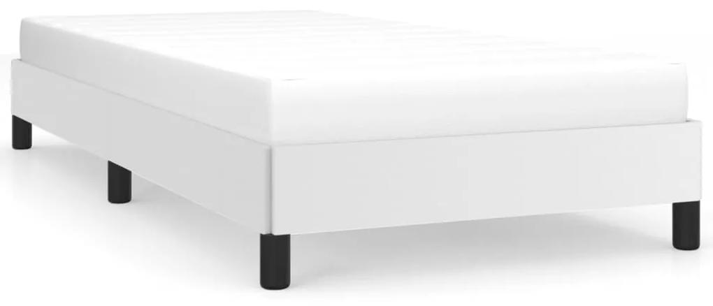 346881 vidaXL Cadru de pat, alb, 90x200 cm, piele ecologică