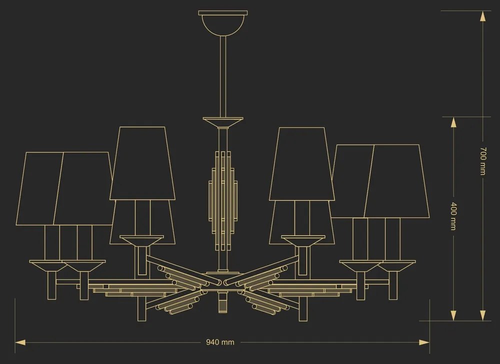 Candelabru 8 brate realizat manual Fellino