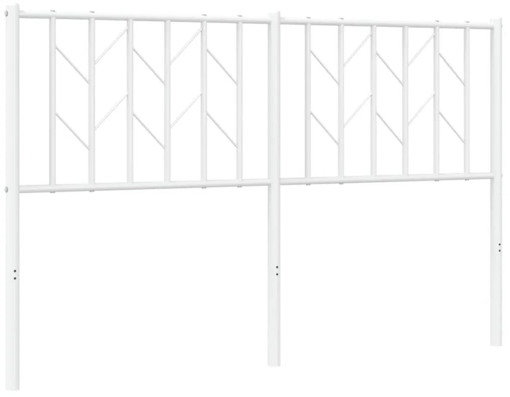 374519 vidaXL Tăblie de pat metalică, alb, 140 cm
