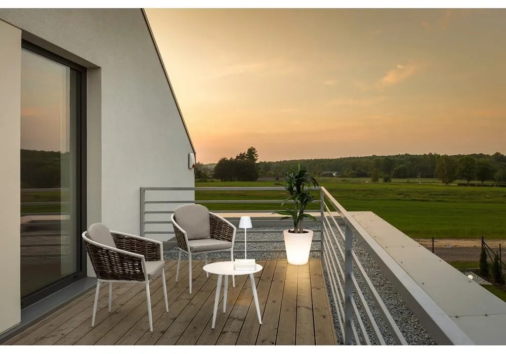 Scaun de grădină alb din metal Maribela – Bizzotto