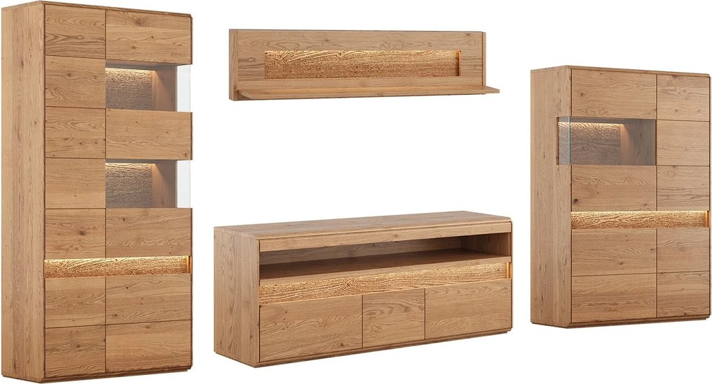 Set stejar masiv Living Dominic 4 Piese