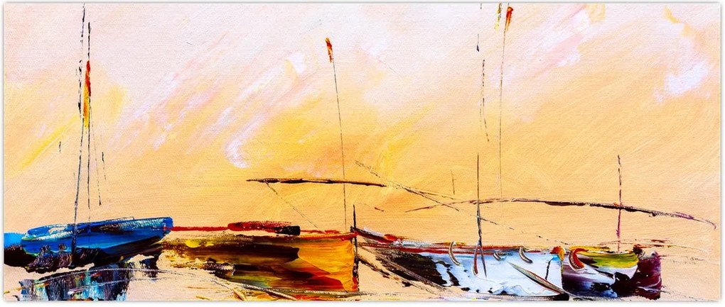 Tablou - Pictură barcă (120x50 cm)