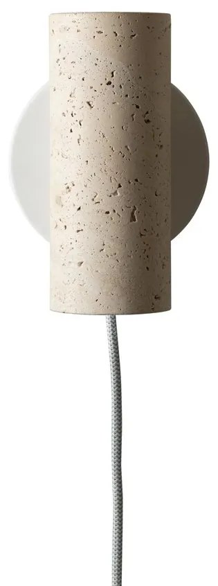 Aplica din travertin cu iluminat sus si jos Tivoli alb