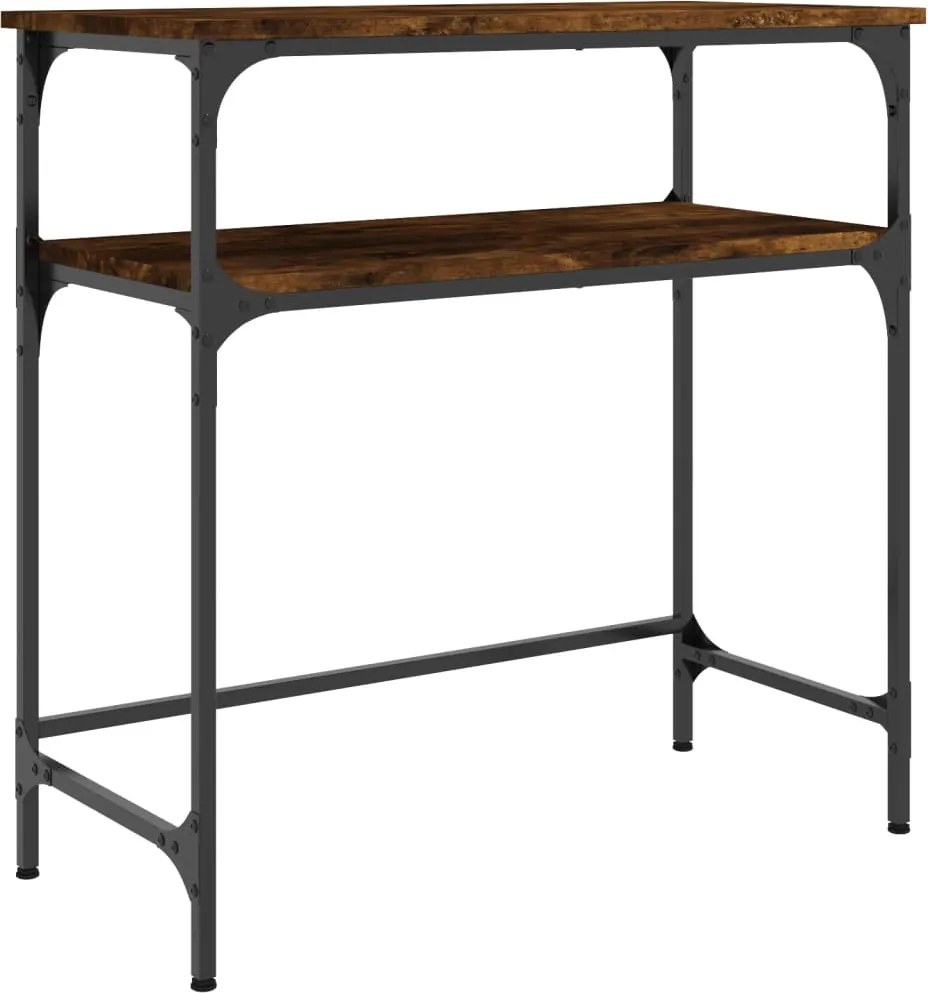vidaXL Masă consolă, stejar fumuriu, 75x35,5x75 cm, lemn prelucrat