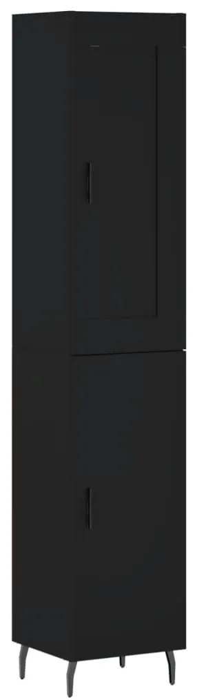 3200146 vidaXL Dulap înalt, negru, 34,5x34x180 cm, lemn prelucrat