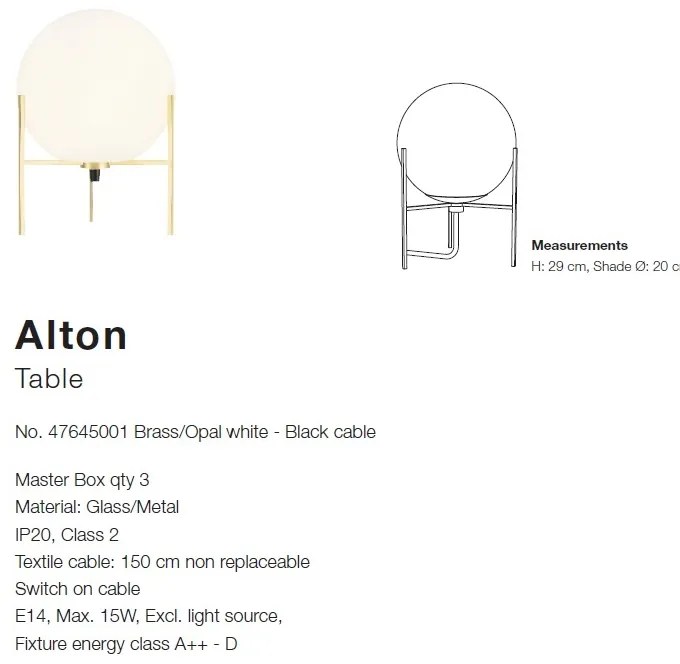 Veioza, Lampa de masa design nordic Alton, alb 47645001 NL