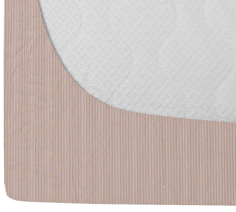 Cearsaf de pat din bumbac cu elastic Culoare maro, LINE 90 x 200 cm