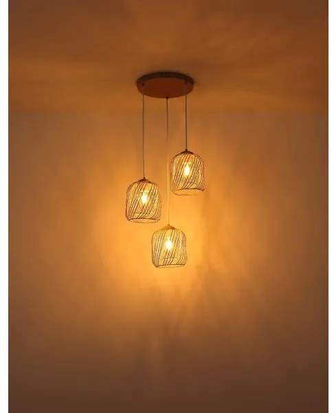 Globo 15965-3HR - Lustră DICHTI suspendată pe cablu, 3x E27/40W/230V