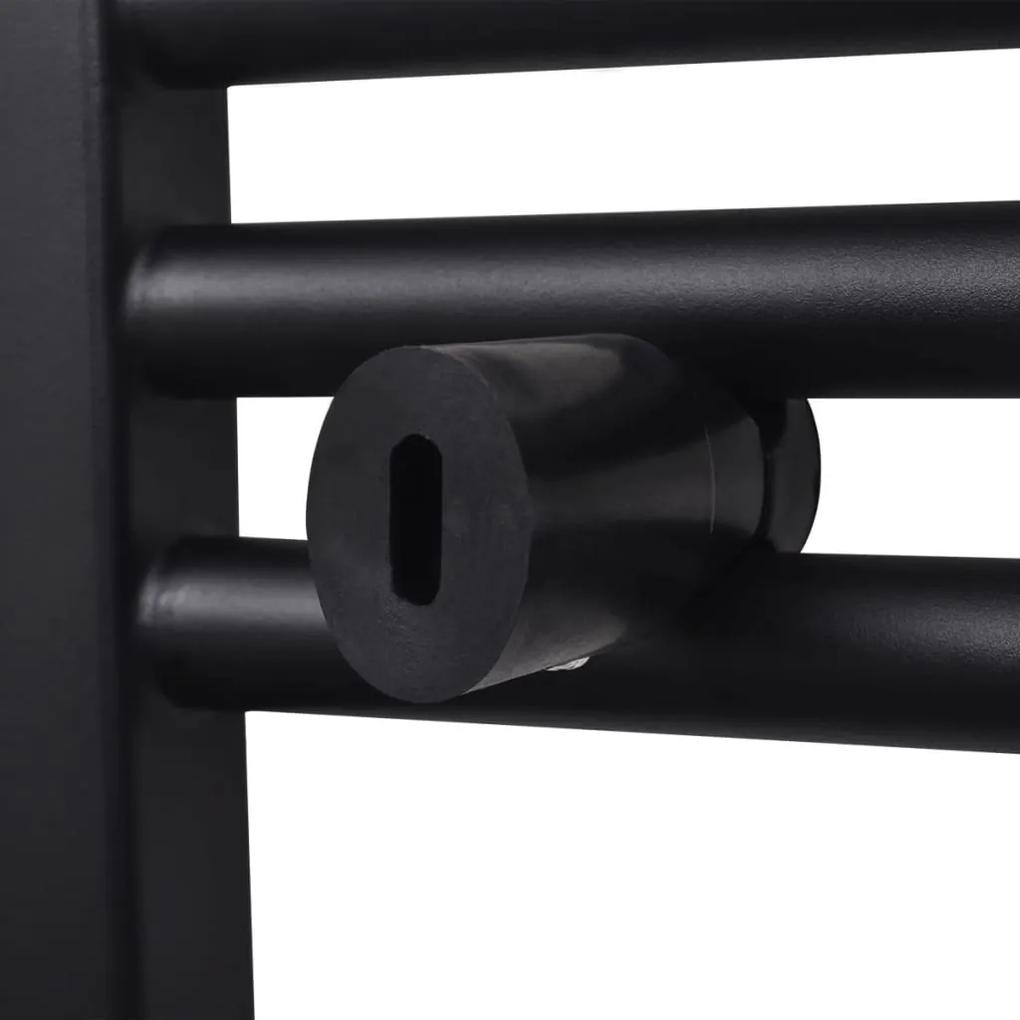 Radiator port-prosop incalzire centrala baie, drept, 480x480 mm, negru 1, Negru, 480 x 480 mm, Drept