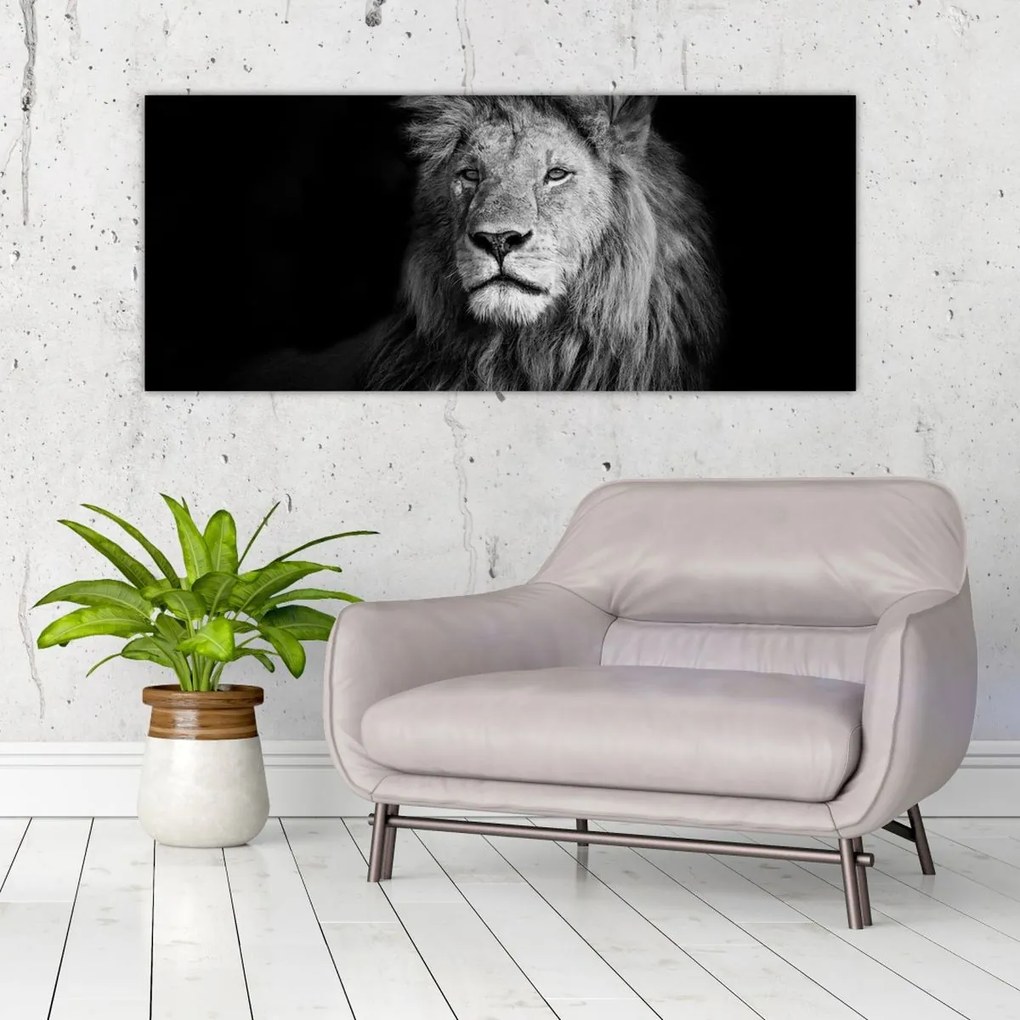 Tablou - Leu, alb și negru (120x50 cm)