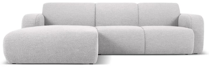 Colțar gri deschis cu tapițerie din stofă bouclé (colț stânga) Molino – Micadoni Home