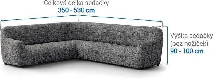 Gaico Huse bielastice VITTORIA gri colţar (l. 350 - 530 cm)