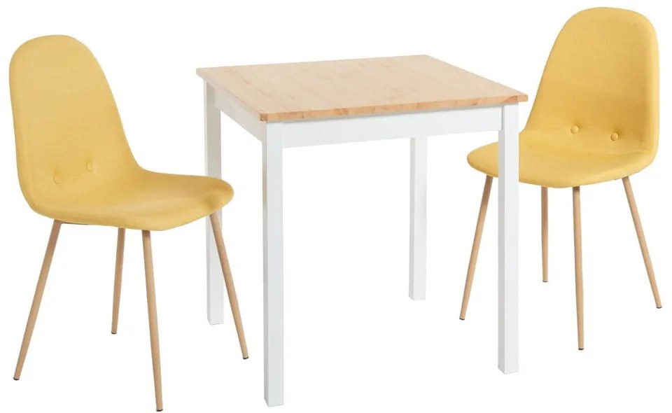 Masă dining din lemn de pin Bonami Essentials Sydney, 70 x 70 cm, natural-alb
