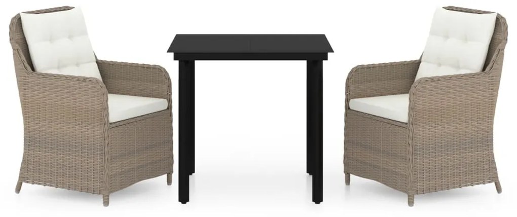 3099553 vidaXL Set mobilier pentru grădină, 3 piese, maro