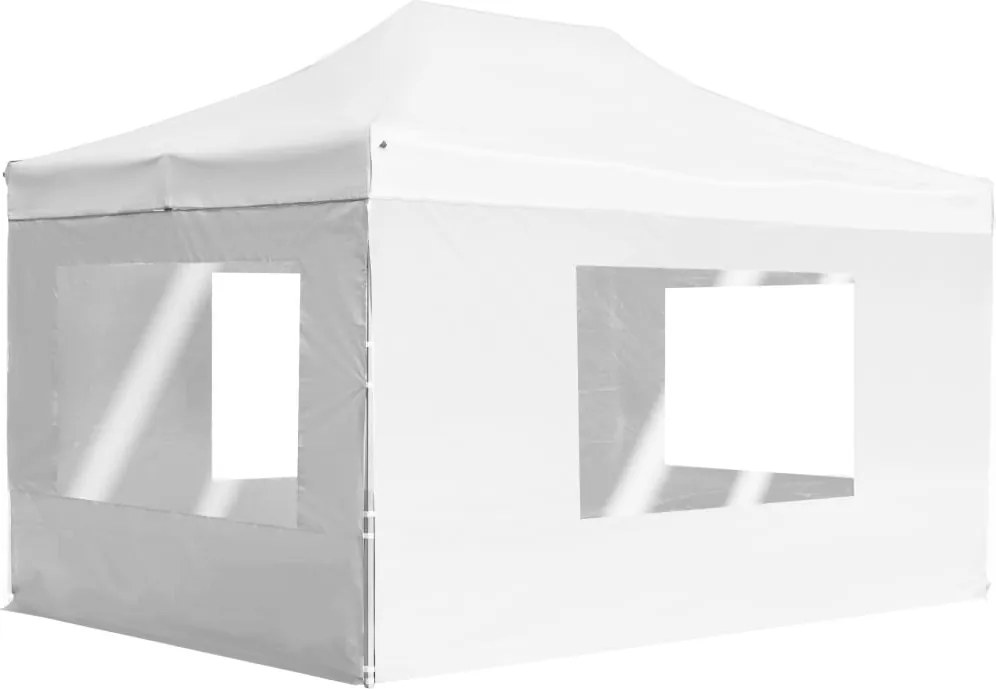 vidaXL Cort de petrecere pliabil cu pereți, alb, 4,5 x 3 m, aluminiu