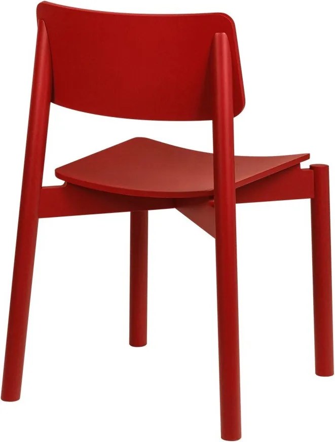 Scaun de dining roșu stivuibil Wem – noo.ma