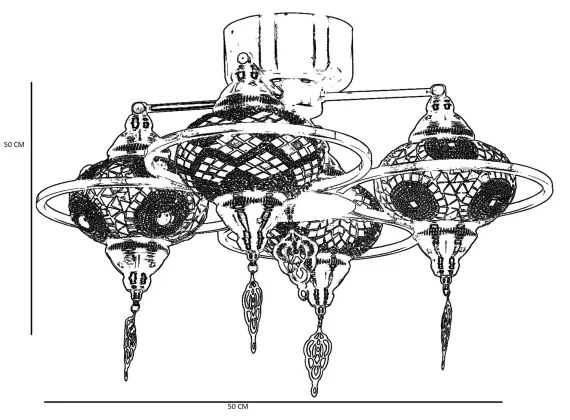 Lustră aplicată YENI 4xE27/40W/230V alamă