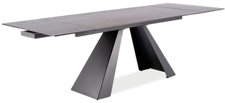 Masa extensibila Salvadore Ceramic gri ANTHRACITE/negru mat L180-260 cm