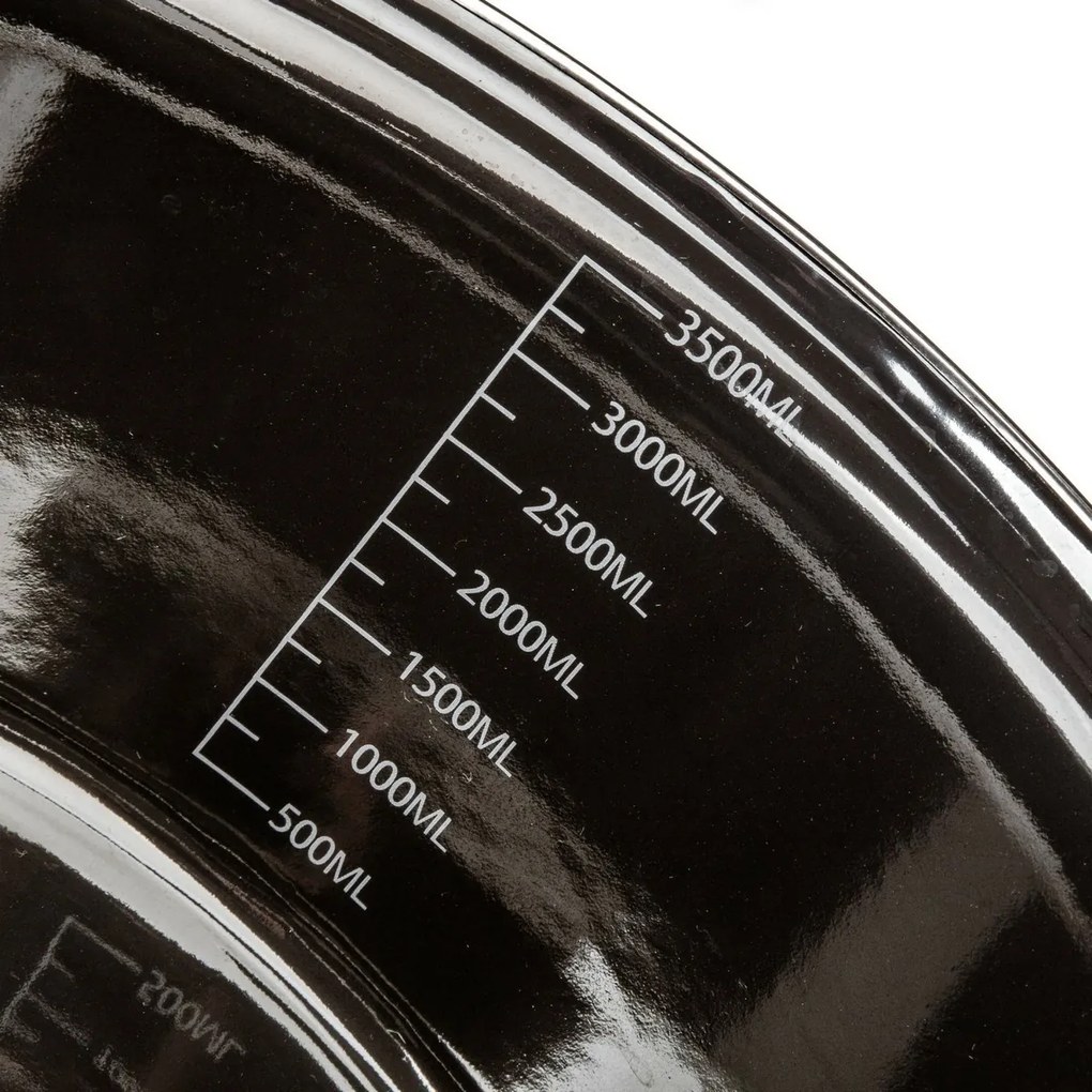 Banquet Oală emailată METALLIC Black 22 cm, 3,7 5l, cu capac, 22 cm