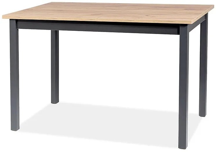 Masă de sufragerie extensibilă 125-170 cm Hally (stejar artizanal + negru) (pentru 4 până la 6 persoane). 1050258
