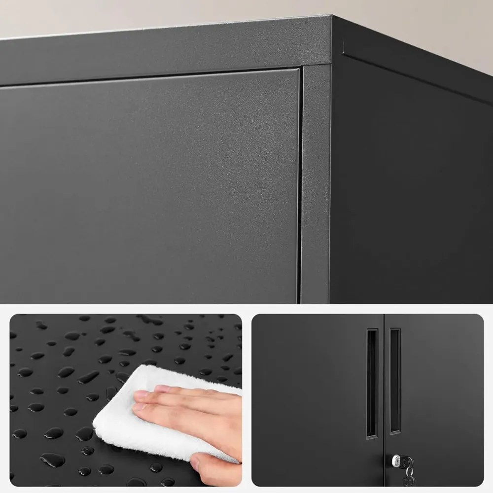 Dulap metalic multifuncțional RAVEN, 40x80x90 cm, negru SongmicsHome