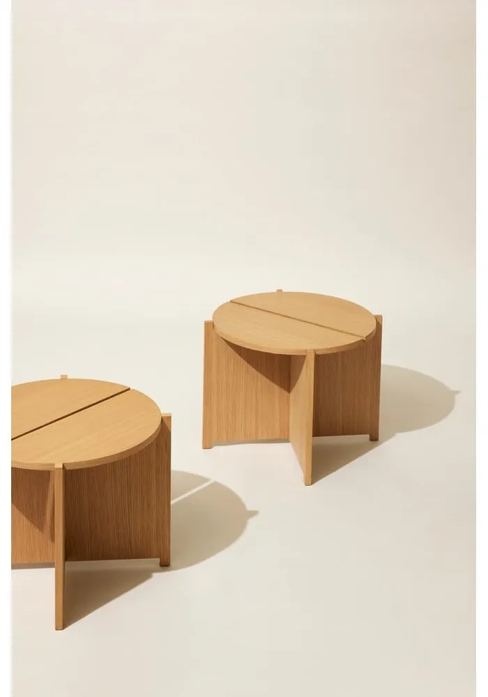 Măsuță auxiliară rotundă cu aspect de lemn de stejar ø 55 cm Dash – Hübsch