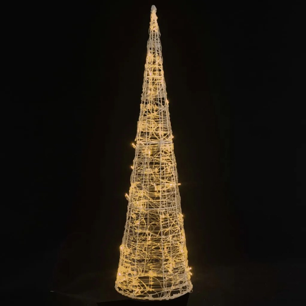 Piramida decorativa con de lumini cu LED alb cald 90 cm acril 1, Alb cald, 90 cm
