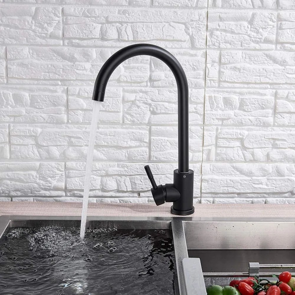 Baterie de Bucătărie Negru, Model HS001 – Design Modern și Durabil pentru Bucătăria Ta