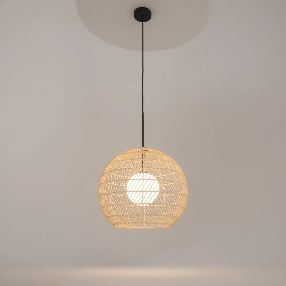 Lustra/Pendul design modern CANE 40cm bej