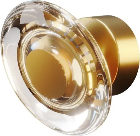 Aplica de perete LED metal auriu, sticla Lunaris