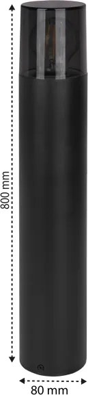 Lampă de exterior 1xE27/40W/230V IP44 80 cm negru/fumuriu