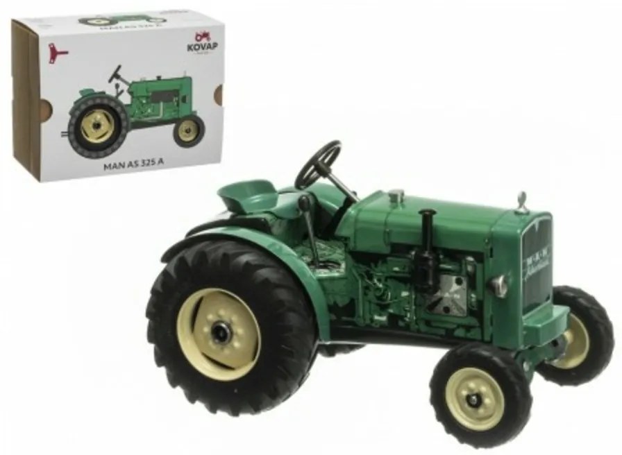 Tractor OM LA FEL DE 325A verde aprins cheia metal 1:25 in cutie Kovap