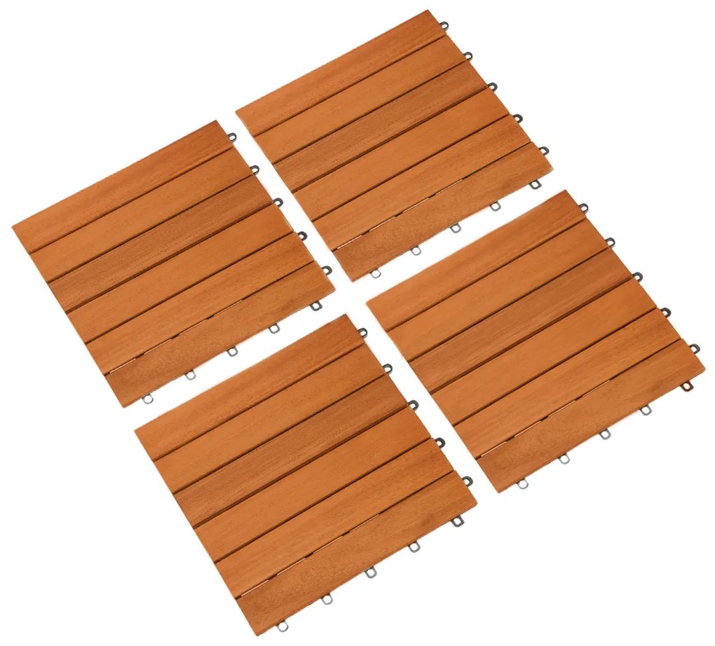 Deuba Gresie din lemn - set 11 piese, 30×30 cm