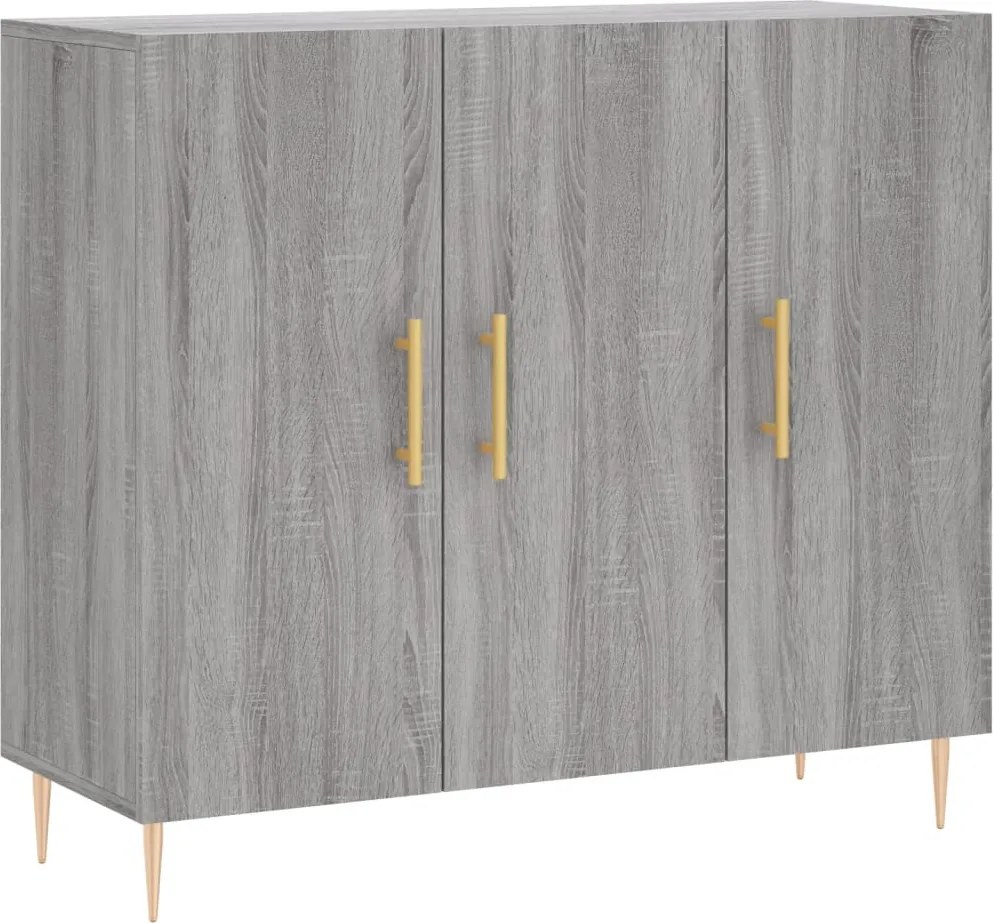 vidaXL Dulap, gri sonoma, 90x34x80 cm, lemn compozit