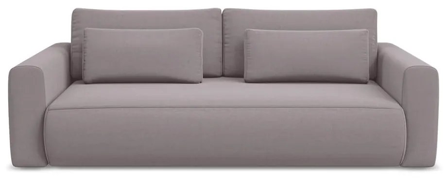 Canapea mov lavandă extensibilă/cu spațiu de depozitare cu tapițerie din catifea 238 cm Kapua – Makamii