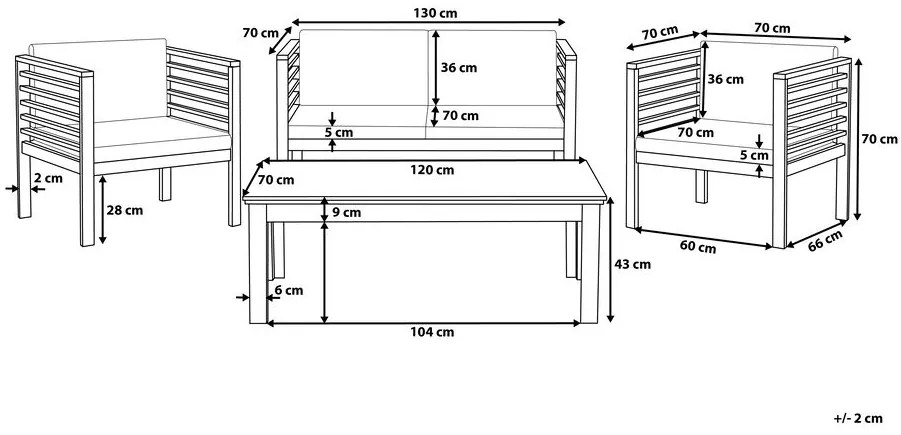 Set canapele pentru grădină Palisades (lemne deschis). 1011606