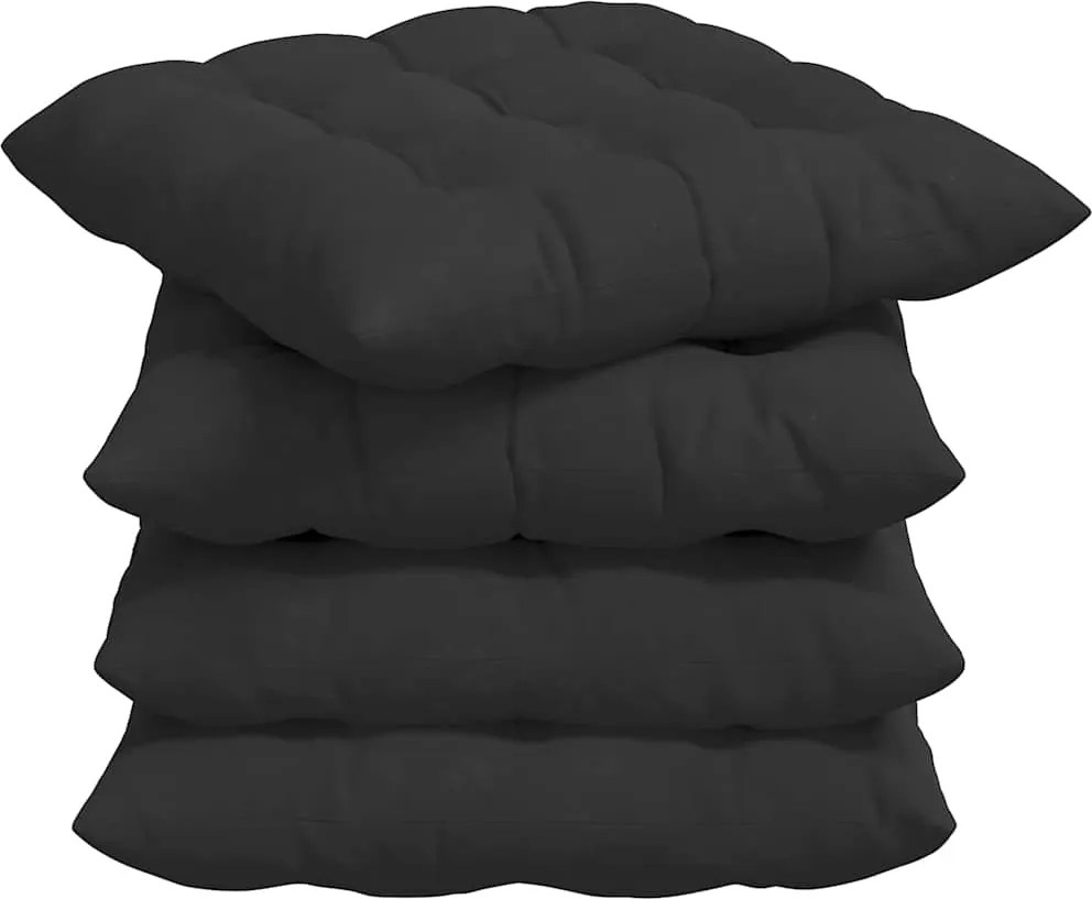 vidaXL Perne de Șezut 4 pcs Negru 40 x 40 x 6 cm Microfibră