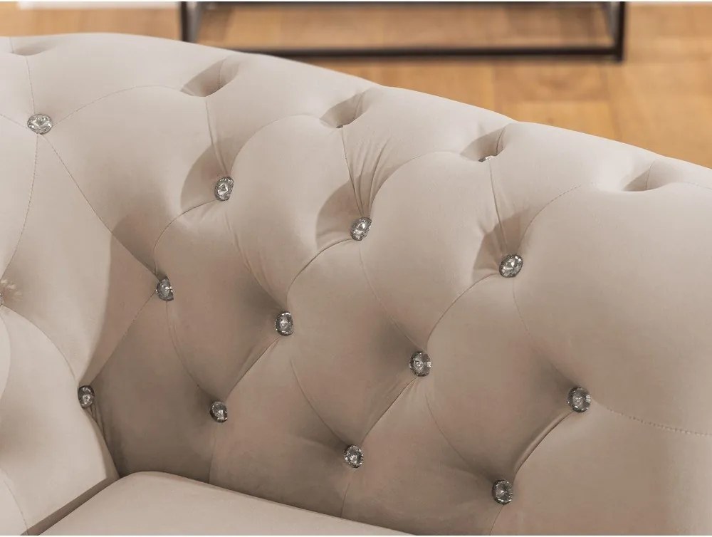 Colțar bej extensibil cu tapițerie din catifea (cu colț pe partea stângă/în formă de ”L”) York Blik – Ropez