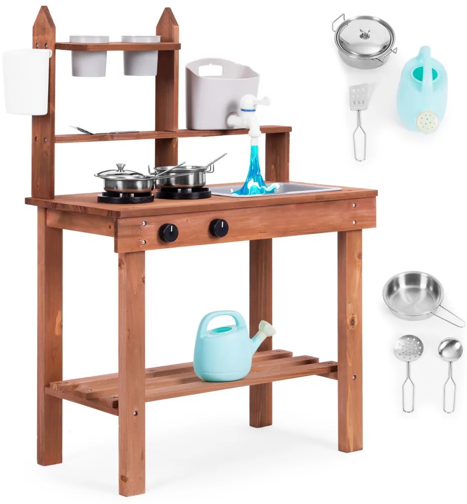 Bucătărie pentru copii în aer liber din lemn