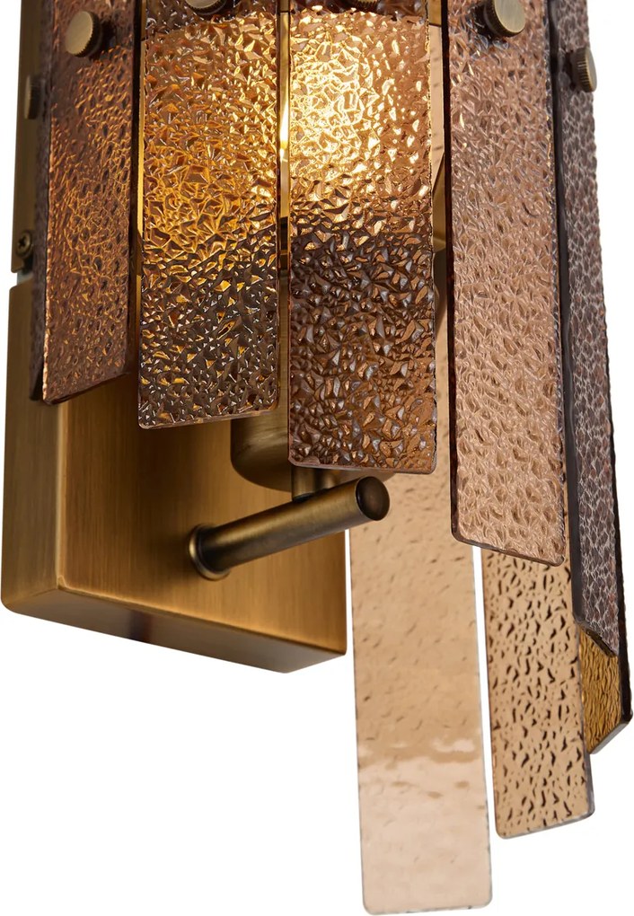 Lampă de perete de design bronz închis cu sticlă chihlimbar - Versailles