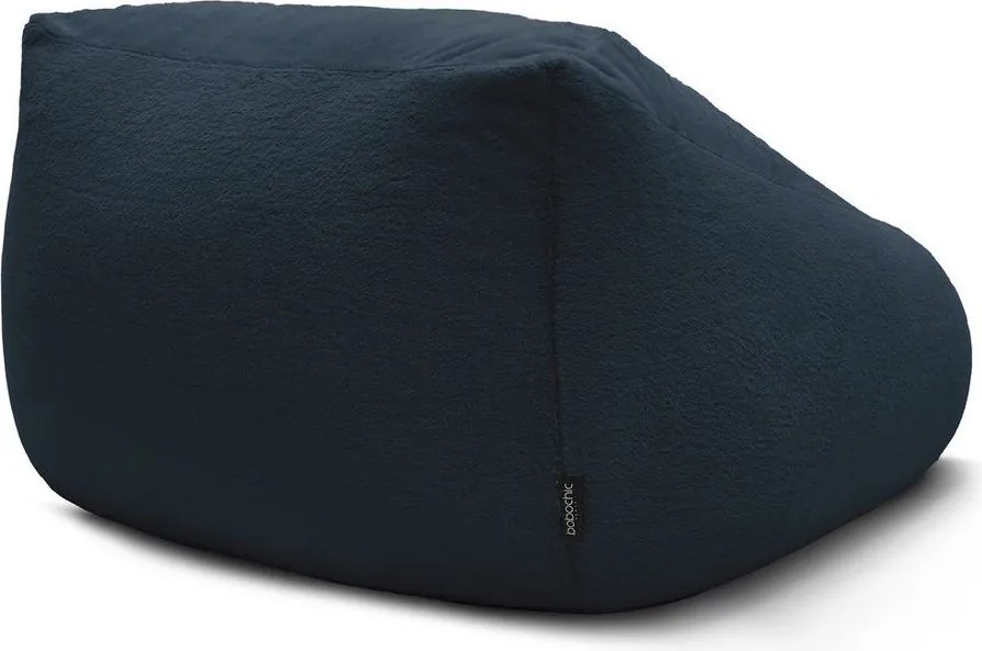 Fotoliu bean bag albastru închis cu tapițerie din blană artificială Lilibet – Bobochic Paris