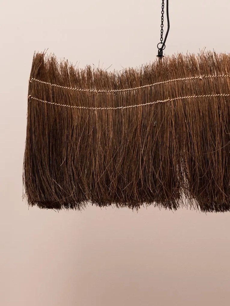 Lustra din metal si fibra de palmier, "Natural Wave"