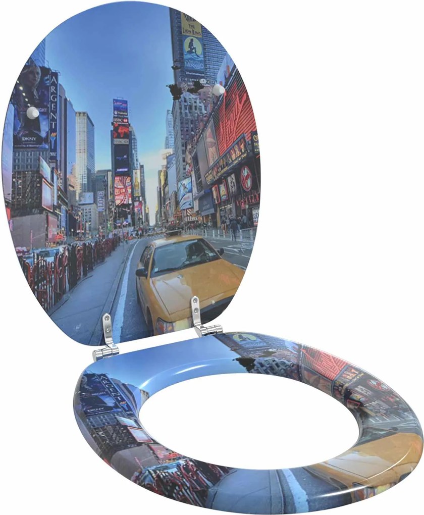 vidaXL Capac de toaletă cu închidere lentă Multicolour 44 x 38 cm